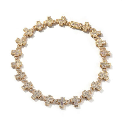 CARÁTIX Infinity Cross Link Chain Necklace – 5A+ CZ Iced Out Hip Hop Bling Jewelry for Men | Gold & Silver Rapper Gift