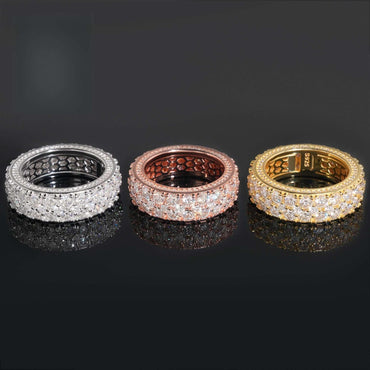 D-Color VVS Moissanite Band Ring | S925 Silver Unisex Iced Out Fashion Jewelry - CaratixJewelry