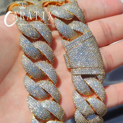 CARÁTIX 22MM 6-Row Full Cuban Link Chain Necklace – Luxury Bling CZ Bubble Hip Hop Jewelry for Men & Women