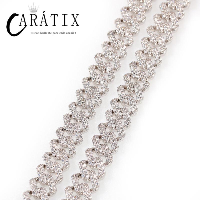 CARÁTIX 12mm Square Cuban Chain | AAA+ CZ Iced Out Choker Necklace for Men & Women