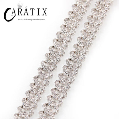 CARÁTIX 12mm Square Cuban Chain | AAA+ CZ Iced Out Choker Necklace for Men & Women