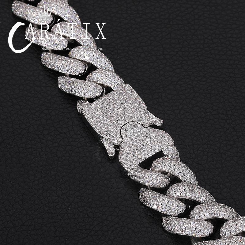 CARÁTIX 20mm Heavy Cuban Link Chain Necklace – 5A+ CZ Iced Out Hip Hop Bling Jewelry for Men | Solid Rapper Gift