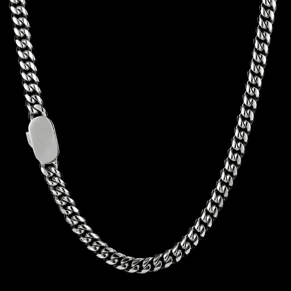 CARÁTIX - Man Chain Custom Logo Necklace 316L Stainless Steel Miami Curb Cuban Link Chain Golden Necklace Fashion Jewelry Gift Valentine's Day Gift for Men & Girls & Boys Mothers' Day Gift #Springtok