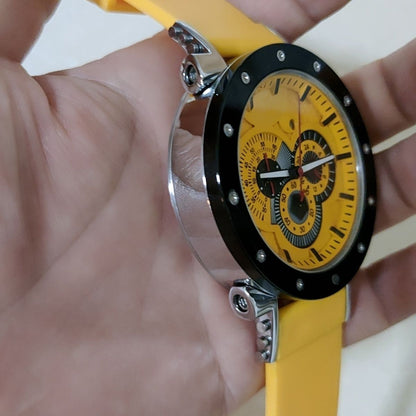 Multi-Function Chronograph Big Face Watch Silicone Band | Caratix