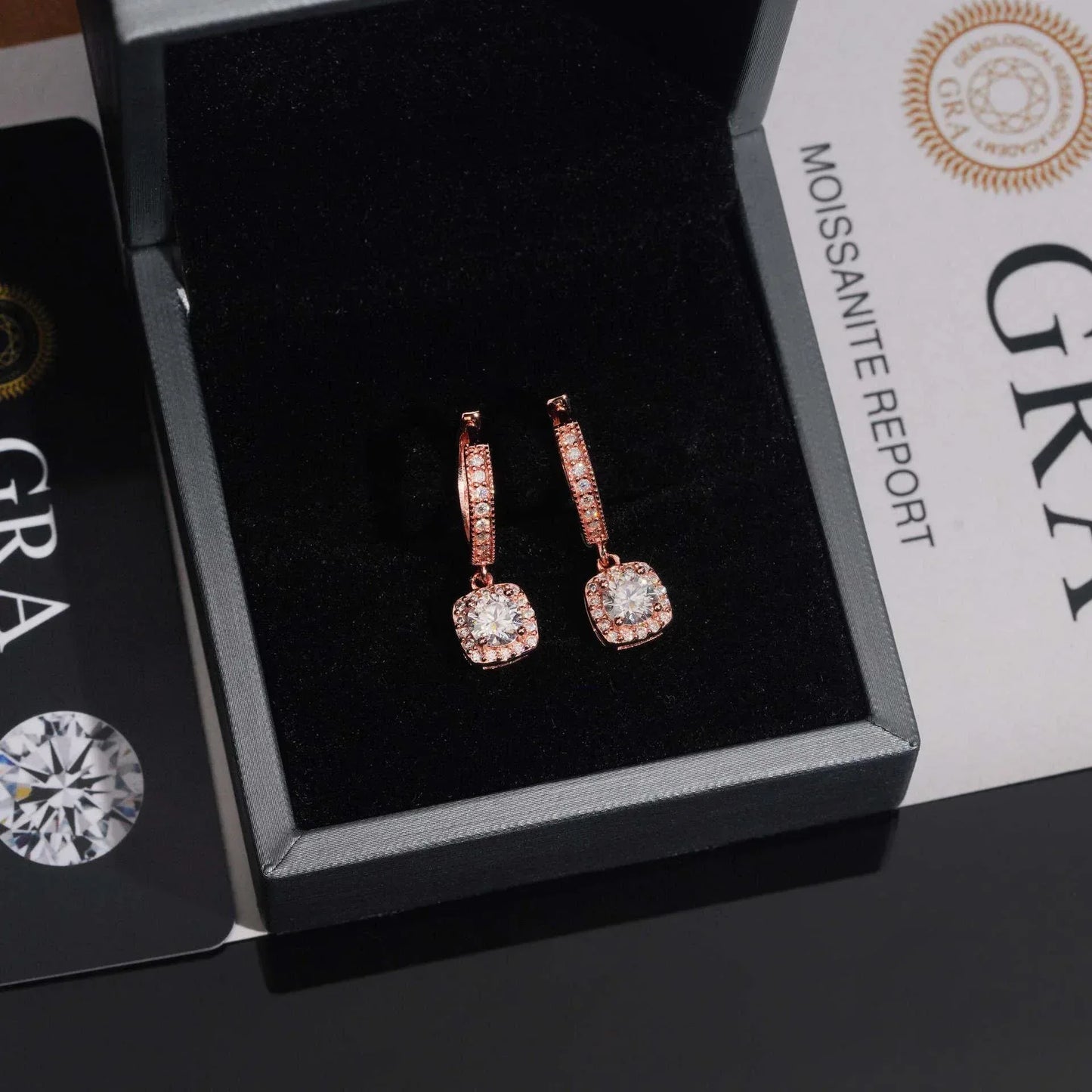 S925 Silver Moissanite Square Bag Design Hoop Earrings - CaratixJewelry