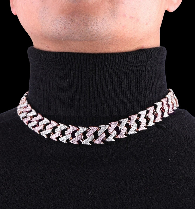 15MM Lightning Link Iced Out Diamond Necklace Chain – Luxury Hip Hop Jewelry for Men & Women