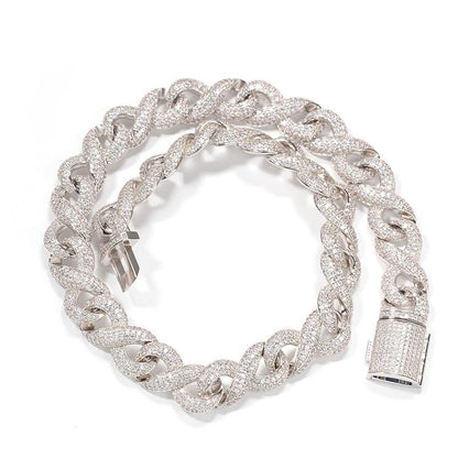 CARÁTIX Infinity 8 Shape Cuban Link Chain Necklace – 3A+ CZ Iced Out Hip Hop Bling Jewelry for Men | Solid Rapper Gift