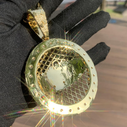 Trendy Jesus Disc Pendant | Iced Out Synthetic Moissanite Necklace | Street Style for Men