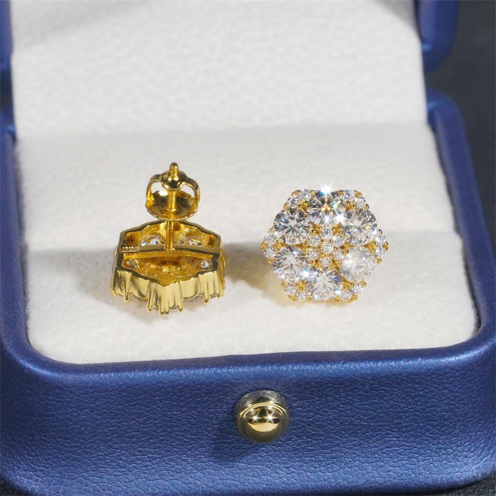 S925 Silver Moissanite Inspired Floral Stud Earrings - CaratixJewelry