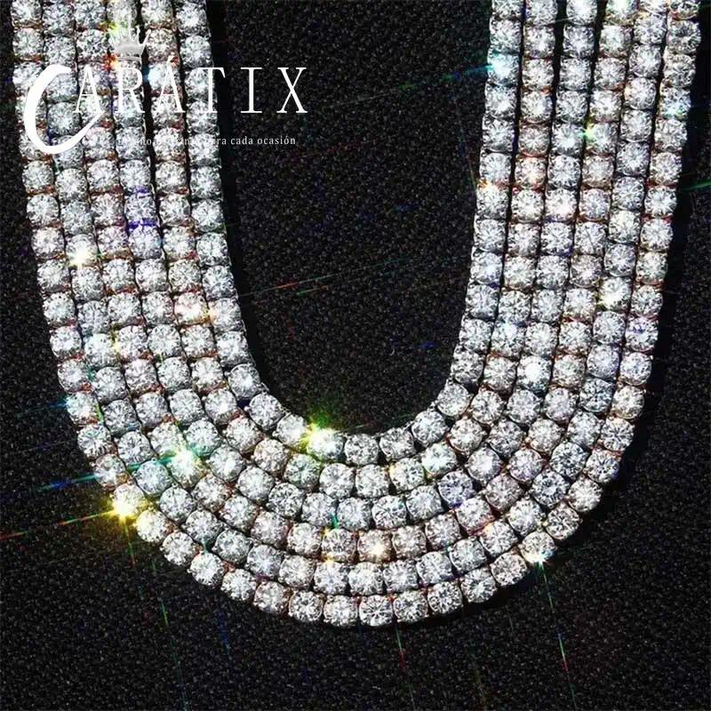 CARÁTIX - 3Mm-5Mm  Bling 5A Cubic Zirconia1 Row Tennis Chain Necklace Men  5A Men And Woman Necklace Valentine's Day Gift for Men & Girls & Boys Mothers' Day Gift #Springtok