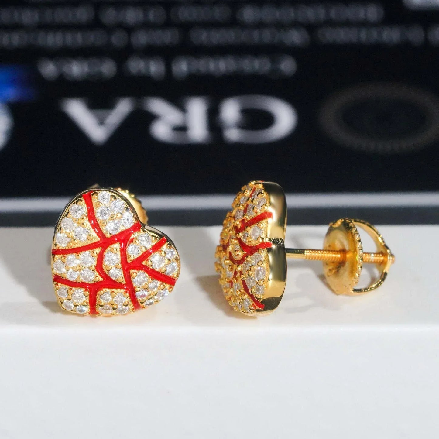 925 Silver Heart Design VVS Moissanite Inspired Stud Earrings - CaratixJewelry