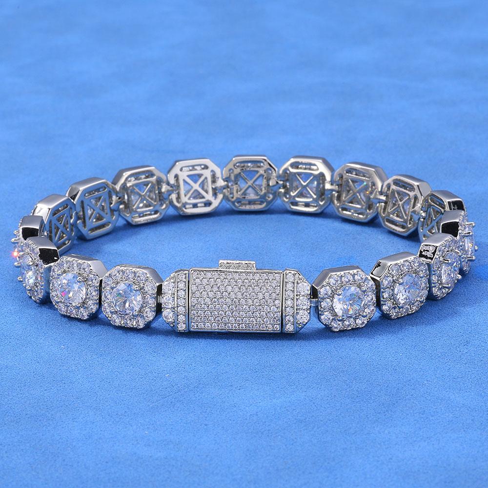 CARÁTIX - 10mm 12mm Men's Tennis Necklace Luxury Cube Zirconia Popular Personalized Women's Cluster Tennis Chain GiftValentine's Day Gift for Men & Girls & Boys Mothers' Day Gift #Springtok