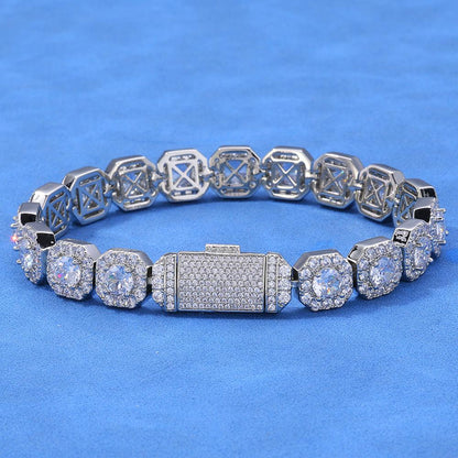 CARÁTIX - 10mm 12mm Men's Tennis Necklace Luxury Cube Zirconia Popular Personalized Women's Cluster Tennis Chain GiftValentine's Day Gift for Men & Girls & Boys Mothers' Day Gift #Springtok