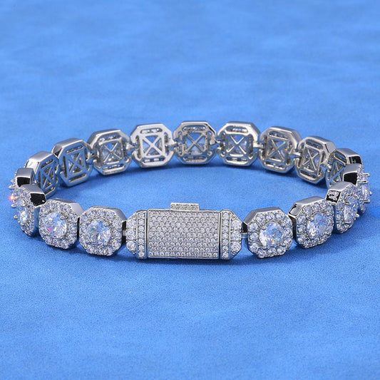 CARÁTIX - 10mm 12mm Men's Tennis Necklace Luxury Cube Zirconia Popular Personalized Women's Cluster Tennis Chain GiftValentine's Day Gift for Men & Girls & Boys Mothers' Day Gift #Springtok