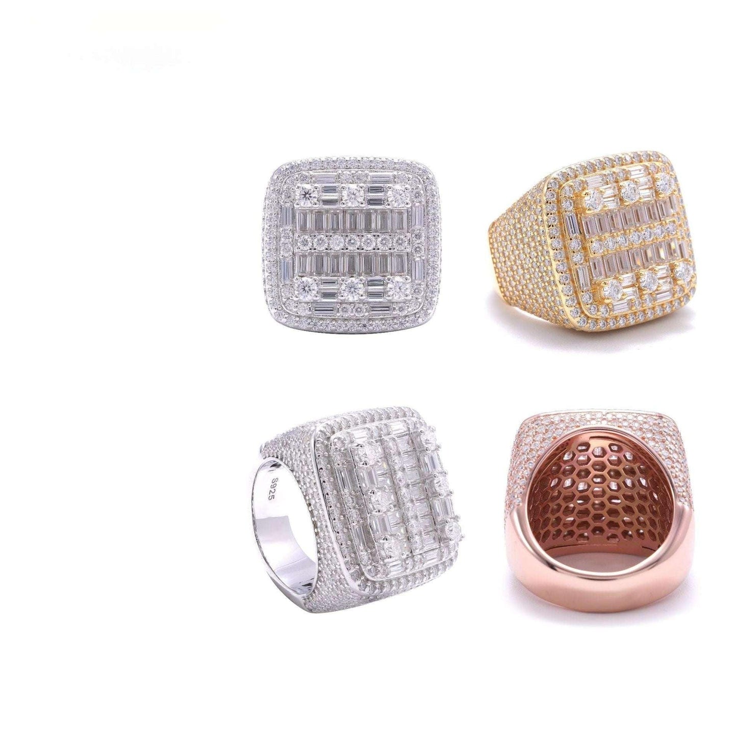 D-Color VVS Moissanite Half-Eternity Ring | S925 Silver Unisex Fashion Jewelry - CaratixJewelry