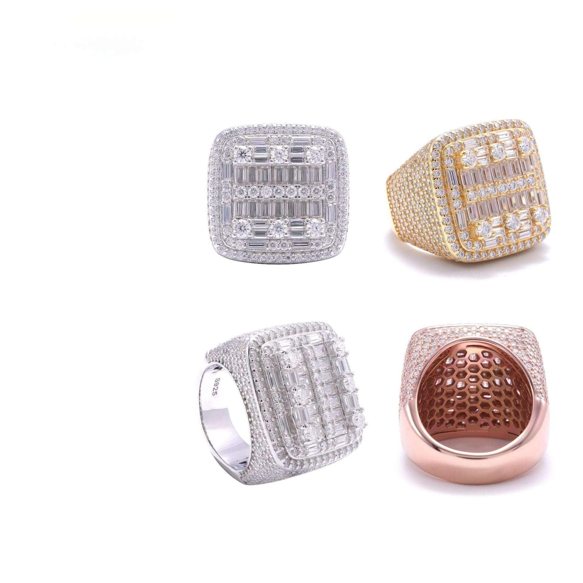 D-Color VVS Moissanite Half-Eternity Ring | S925 Silver Unisex Fashion Jewelry - CaratixJewelry