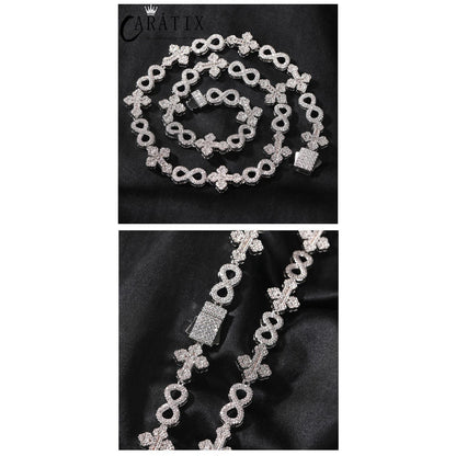 CARÁTIX – Infinity Cross Cuban Link Chain Necklace | 5A+ CZ Bling Iced Hip Hop Jewelry for Men