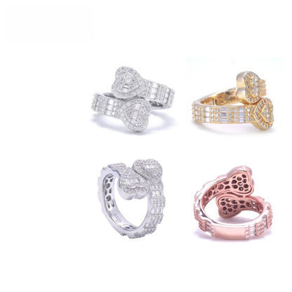 Heart Moissanite Iced Out Ring | S925 Silver Unisex Hip Hop Fashion Jewelry - CaratixJewelry