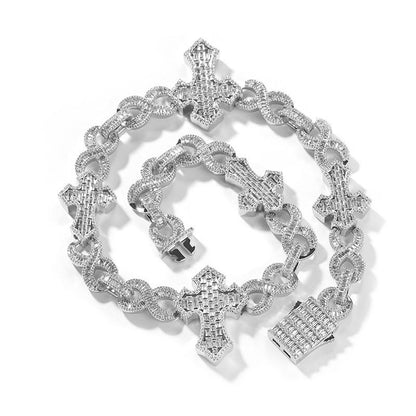 CARÁTIX – Big Cross Infinity Cuban Link Chain Necklace | 5A+ CZ Bling Iced Hip Hop Jewelry for Men