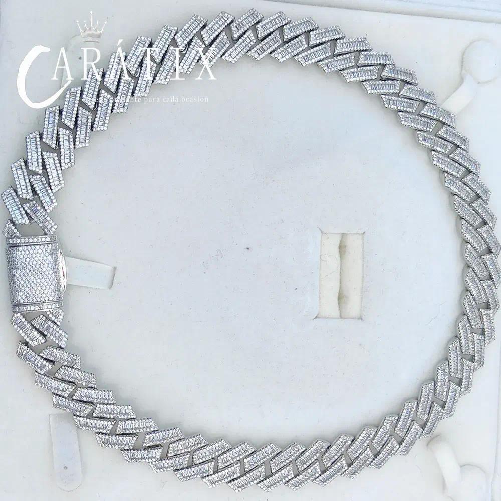 CARÁTIX 18mm Miami Cuban Link Chain Necklace – Mixed Inlay Zircon Iced Out Hip Hop Bling Jewelry for Men | Luxury Gift