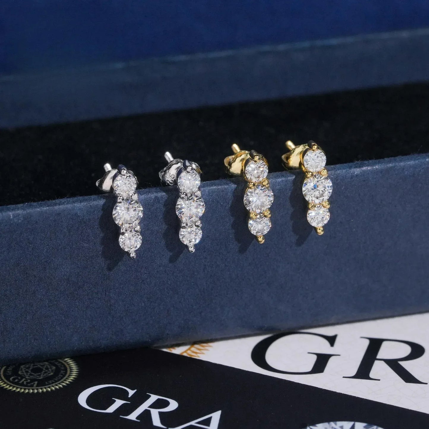 925 Silver Moissanite Stud Earrings for Women - CaratixJewelry