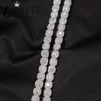 CARÁTIX - Hip Hop AAA+ Cubic Zirconia Paved Bling Iced Out 9mm Tennis Link Chain  Chokers Necklaces for Men Women Unisex Rapper Jewelry Valentine's Day Gift for Men & Girls & Boys Mothers' Day Gift #Springtok