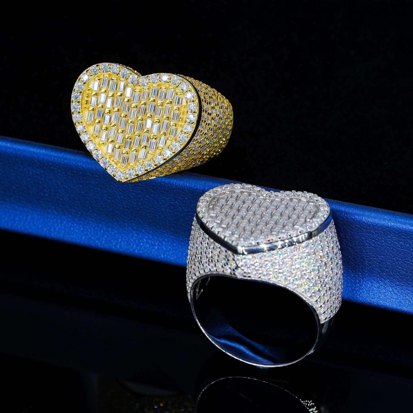 Heart Moissanite Iced Out Ring | S925 Silver Unisex Hip Hop Fashion Jewelry - CaratixJewelry
