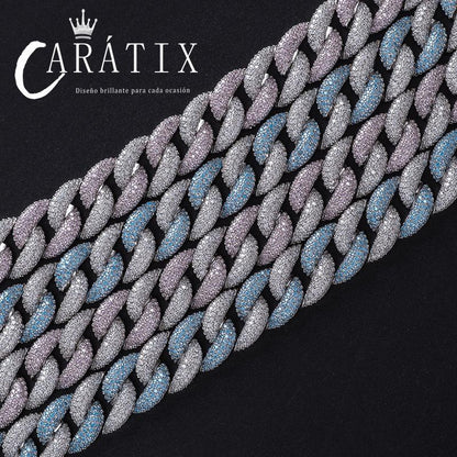 CARÁTIX 15mm Cuban Miami Chain | Micro Paved CZ Iced Out Hip Hop Necklace for Men