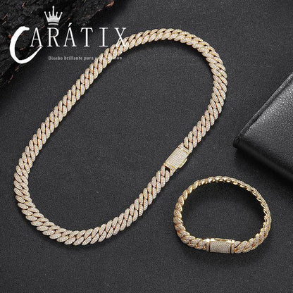 CARÁTIX 10mm Round Cuban Miami Link Chain Necklace 7"-24" – Iced Out CZ Hip Hop Jewelry for Men & Women