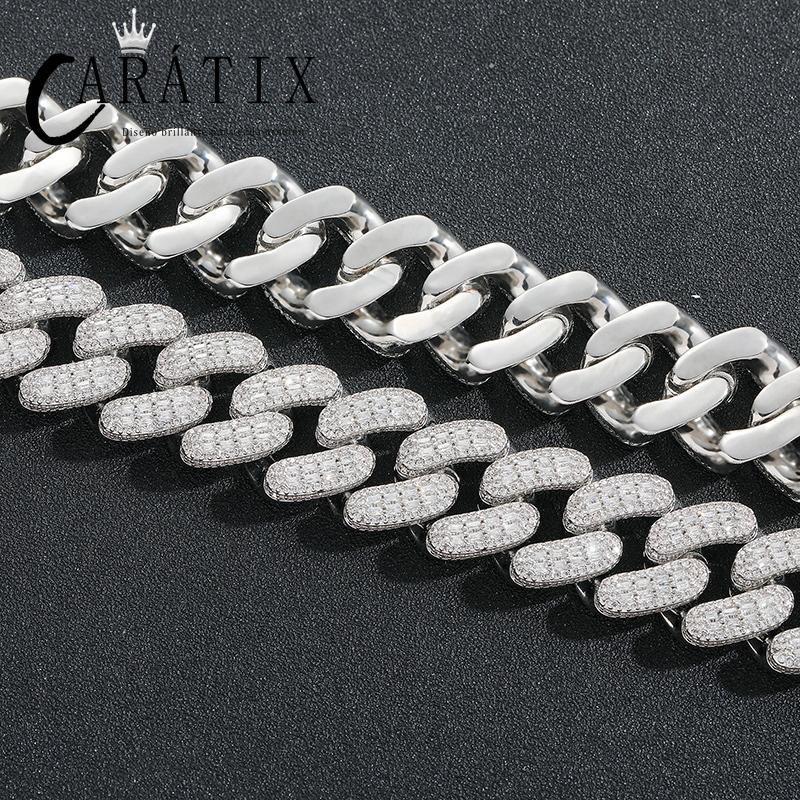 CARÁTIX 20mm Full CZ Cuban Chain Set | 5A+ Iced Out Hip Hop Necklace & Bracelet for Men