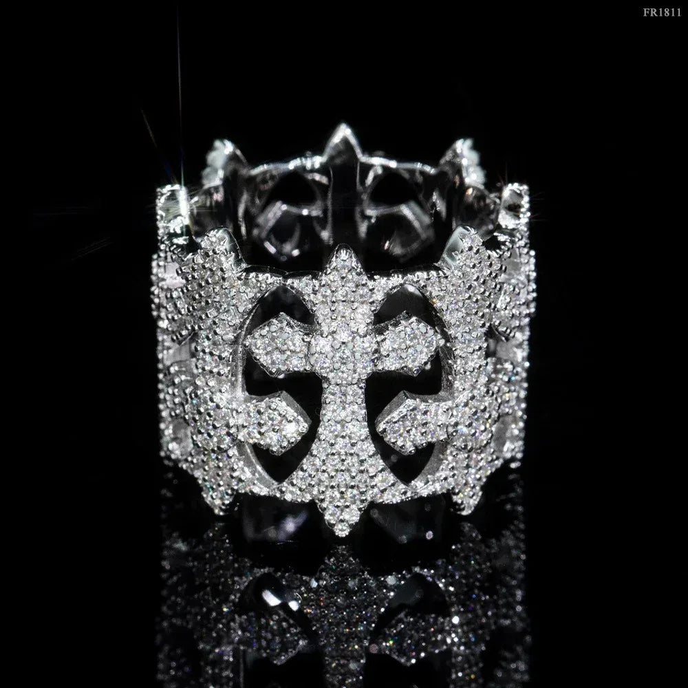 D-Color Moissanite Hip Hop Ring | S925 Silver Unisex Iced Out Fashion Jewelry - CaratixJewelry