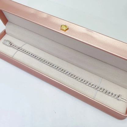 6mm Moissanite Cuban Link Bracelet/Necklace – S925 Sterling Silver -Cut Hip Hop Men’s Streetwear Jewelry - CaratixJewelry