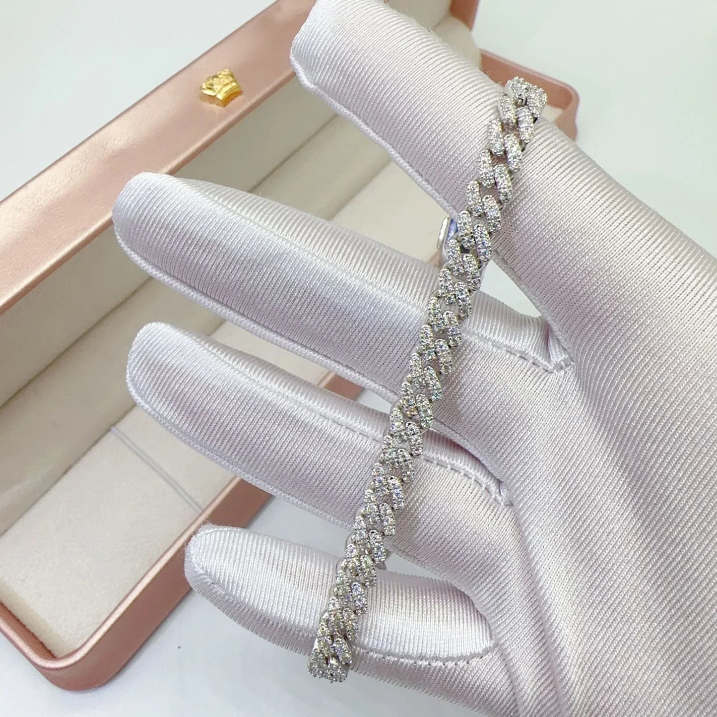 6mm Moissanite Cuban Link Bracelet/Necklace – S925 Sterling Silver -Cut Hip Hop Men’s Streetwear Jewelry - CaratixJewelry