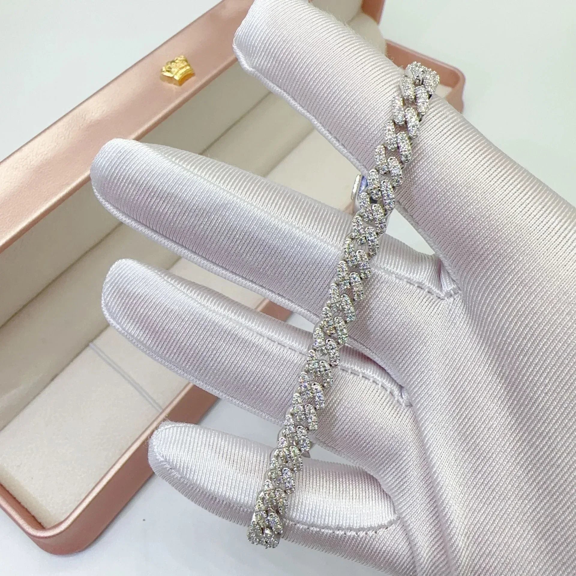 6mm Moissanite Cuban Link Bracelet/Necklace – S925 Sterling Silver -Cut Hip Hop Men’s Streetwear Jewelry - CaratixJewelry