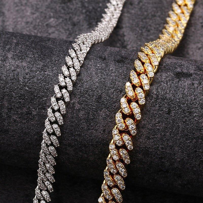 6mm Moissanite Cuban Link Chain – S925 Sterling Silver High-Quality Iced-Out Hip Hop Streetwear Necklace - CaratixJewelry
