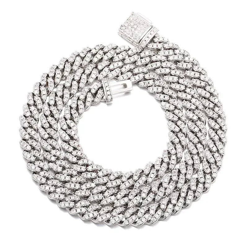 6mm Moissanite Cuban Link Chain – S925 Sterling Silver High-Quality Iced-Out Hip Hop Streetwear Necklace - CaratixJewelry
