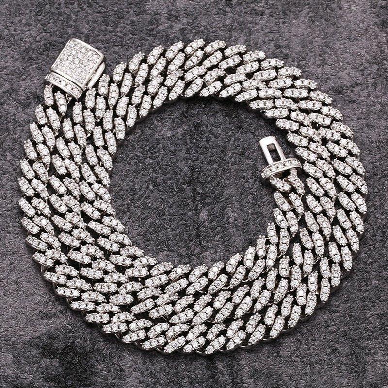 6mm Moissanite Cuban Link Chain – S925 Sterling Silver High-Quality Iced-Out Hip Hop Streetwear Necklace - CaratixJewelry