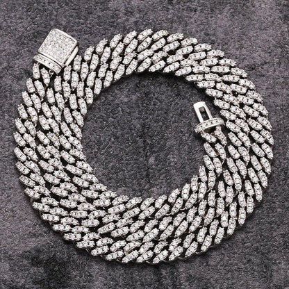 6mm Moissanite Cuban Link Chain – S925 Sterling Silver High-Quality Iced-Out Hip Hop Streetwear Necklace - CaratixJewelry