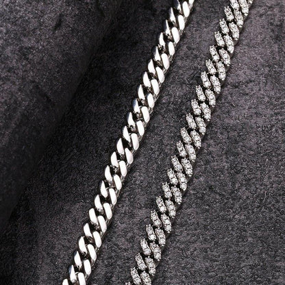6mm Moissanite Cuban Link Chain – S925 Sterling Silver High-Quality Iced-Out Hip Hop Streetwear Necklace - CaratixJewelry