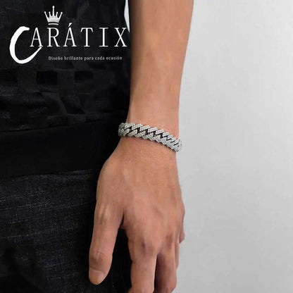 CARÁTIX 12MM 2-Row Cuban Link Chain Necklace – Copper Hip Hop Jewelry with CZ Stones for Men & Women