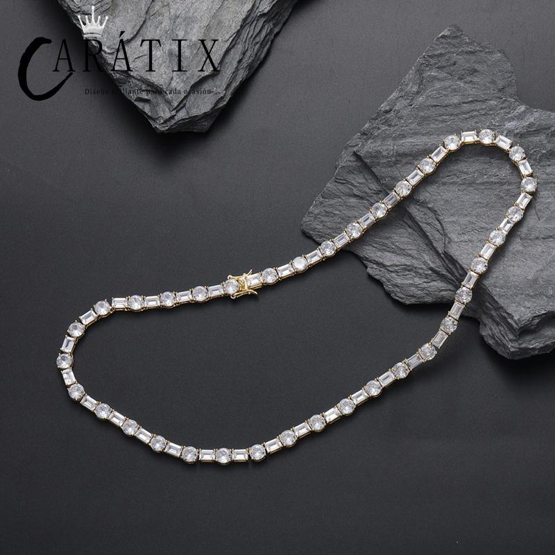 CARÁTIX 6mm Claw Tennis Chain | Square & Round CZ Iced Out Hip Hop Necklace for Men & Women