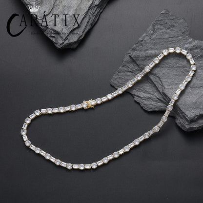 CARÁTIX 6mm Claw Tennis Chain | Square & Round CZ Iced Out Hip Hop Necklace for Men & Women