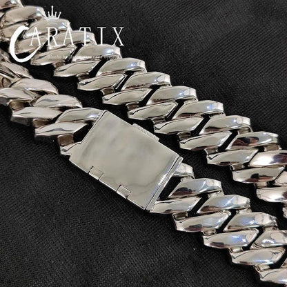 CARÁTIX 25MM 6-Row Cuban Chain Necklace – Thick CZ Prong Hip Hop Jewelry for Men & Women