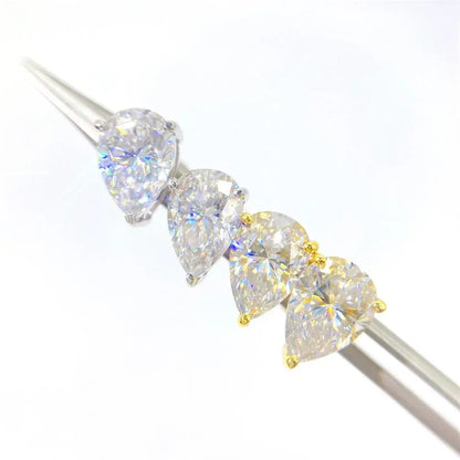 S925 Silver Pear Shape Moissanite Look Earrings for Women - CaratixJewelry
