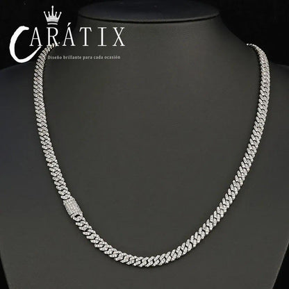 CARÁTIX 6mm Cuban Link Bracelet – Micro-Encrusted Zircon Iced Out Hip Hop Jewelry for Men & Women | Single Row Bling Gift