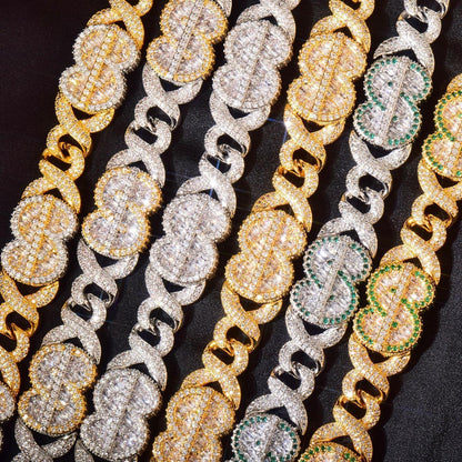CARÁTIX Infinite Golden Chain Necklace – Iced Out Hip Hop Chino Link Jewelry for Men | Versatile Multi-Size Design - CaratixJewelry
