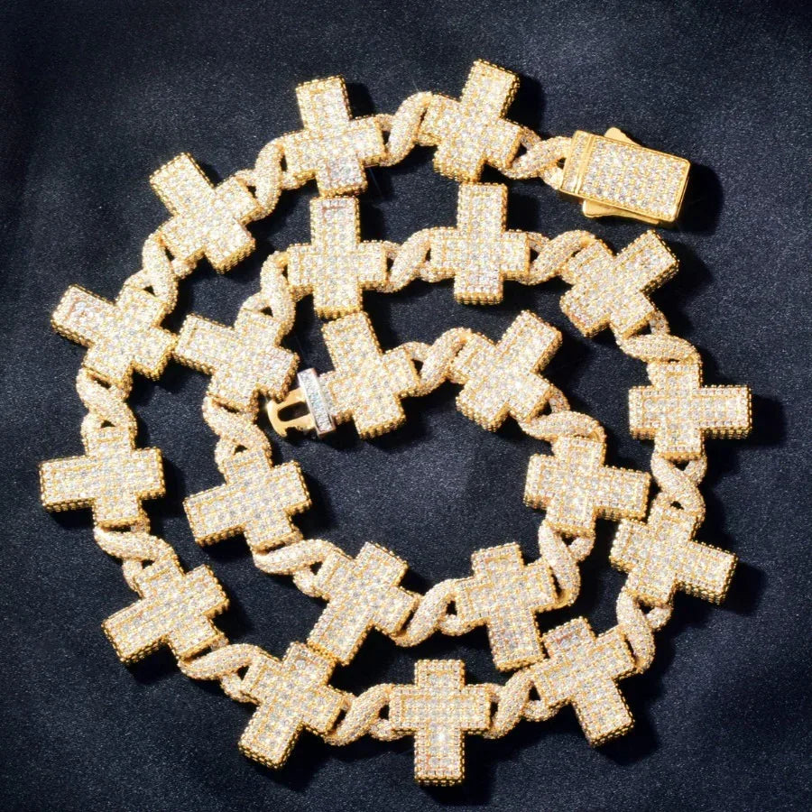 Cross Pendant Necklace with Copper and Zircon Stones for Men & Women | Fashion Hip Hop Jewelry – Caratix Jewelry - CaratixJewelry