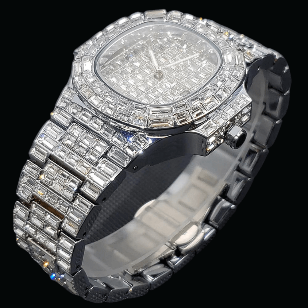 Fully Lab Diamond Iced Out Diamond Watch – Luxury Hip Hop Timepiece