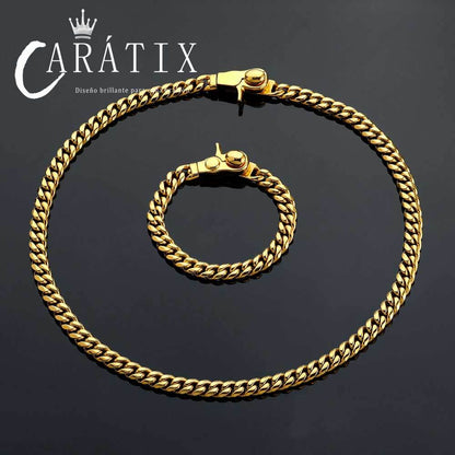 CARÁTIX - 8/14mm High-Grade Heavy Stainless Steel Cuban Link Chain Necklace Mens Hip Hop Rock Choker Jewelry 7-26inch Valentine's Day Gift for Men & Girls & Boys Mothers' Day Gift #Springtok