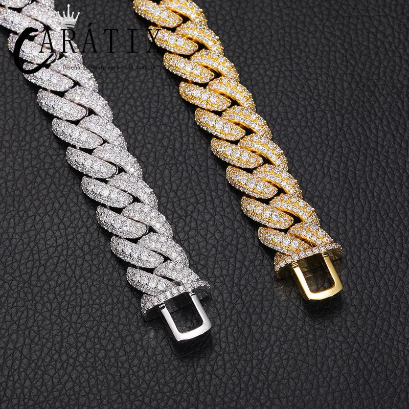 CARÁTIX 15mm Bubble Cuban Link Chain Necklace – 5A+ CZ Iced Out Hip Hop Bling Jewelry for Men | Solid Rapper Gift